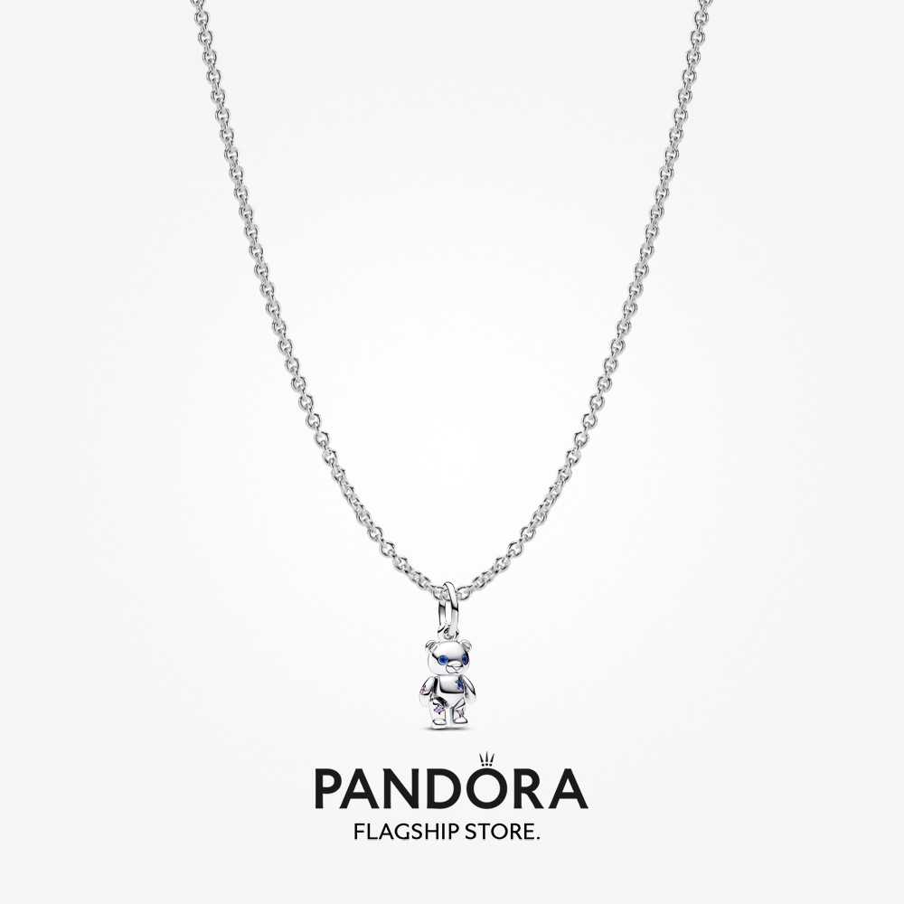 Pandora Teddy Bear Charm & Necklace Set (60ซม.)