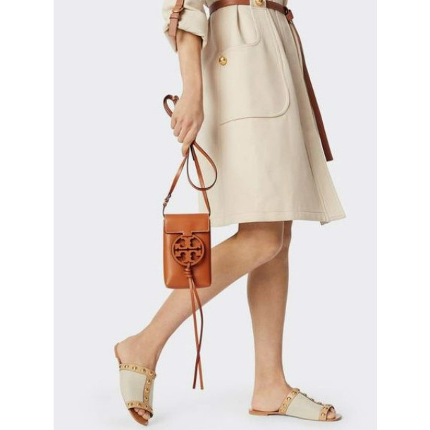 2024 ,แท้ นำเข้าจาก USA : Tory Burch Miller Metal Phone Crossbody พร้อมส่ง กระเป๋าใส่โทรศัพท์ กระเป