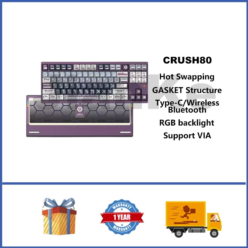 Wob CAPXXX CRUSH80 C80 คีย์บอร์ดไร้สายอลูมิเนียม 75% Hot swappable RGB คีย์บอร์ดเกมที่กําหนดเองรองร