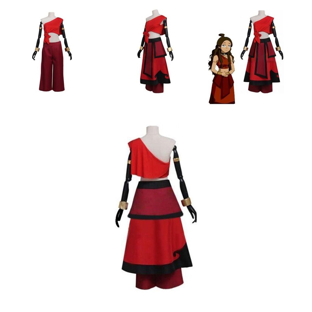 ผู้หญิง Katara Vibrant คอสเพลย์เครื่องแต่งกายชุดจาก Avatar The Last สําหรับฮาโลวีน Airbender