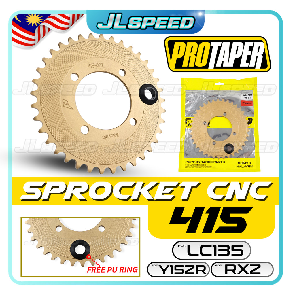 Protaper CP2 V2 ทอง 415 เฟือง Belakang LC135 Y15 Y16 RXZ SRL 110 Spoket Emas Pu แหวน Heavy Duty Spok