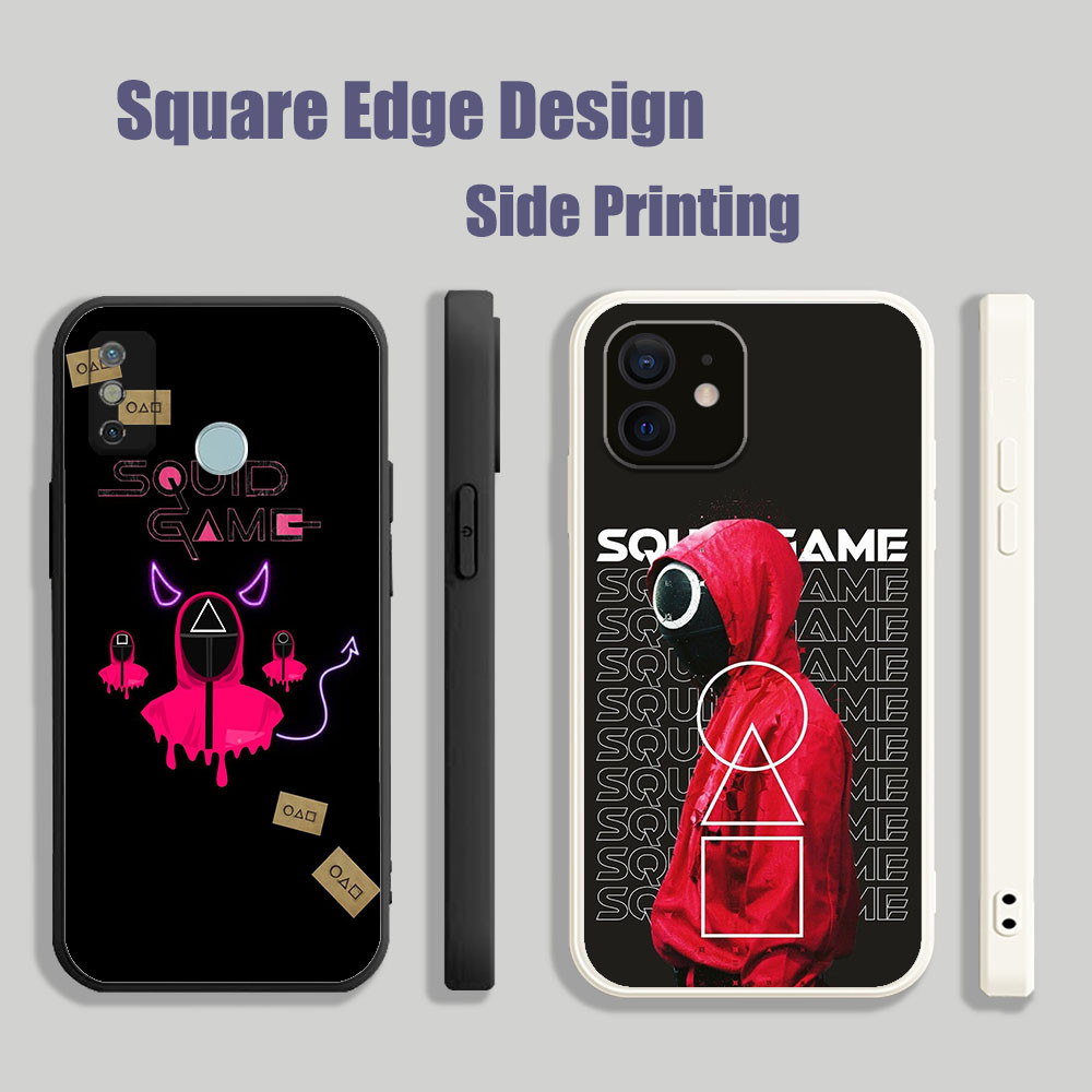 ปลอกสําหรับRealme C2 C3 8 8i 7i C35 C30 Proเกมปลาหมึกฤดูกาล 2 สีแดงOHP09 เคสโทรศัพท์สแควร์ขอบ