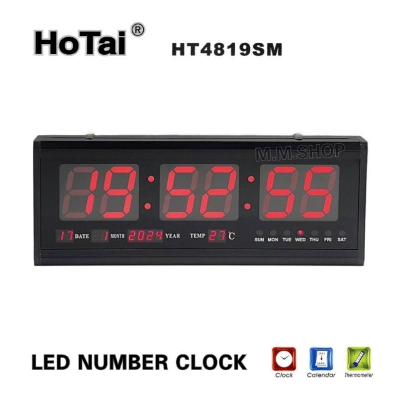 ♞,♘,♙HoTai ของแท้ นาฬิกาดิจิตอล LED Number ไฟสีแดง  รุ่น HT4819SM mfd