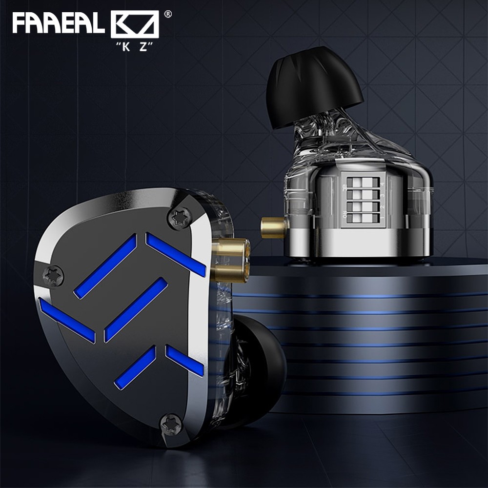 Faaeal KZ ZAT Tunable Earbuds 18 หน่วย In Ear Monitor เทคโนโลยีไฮบริดหูฟังหูฟังตัดเสียงรบกวน 8BA + 