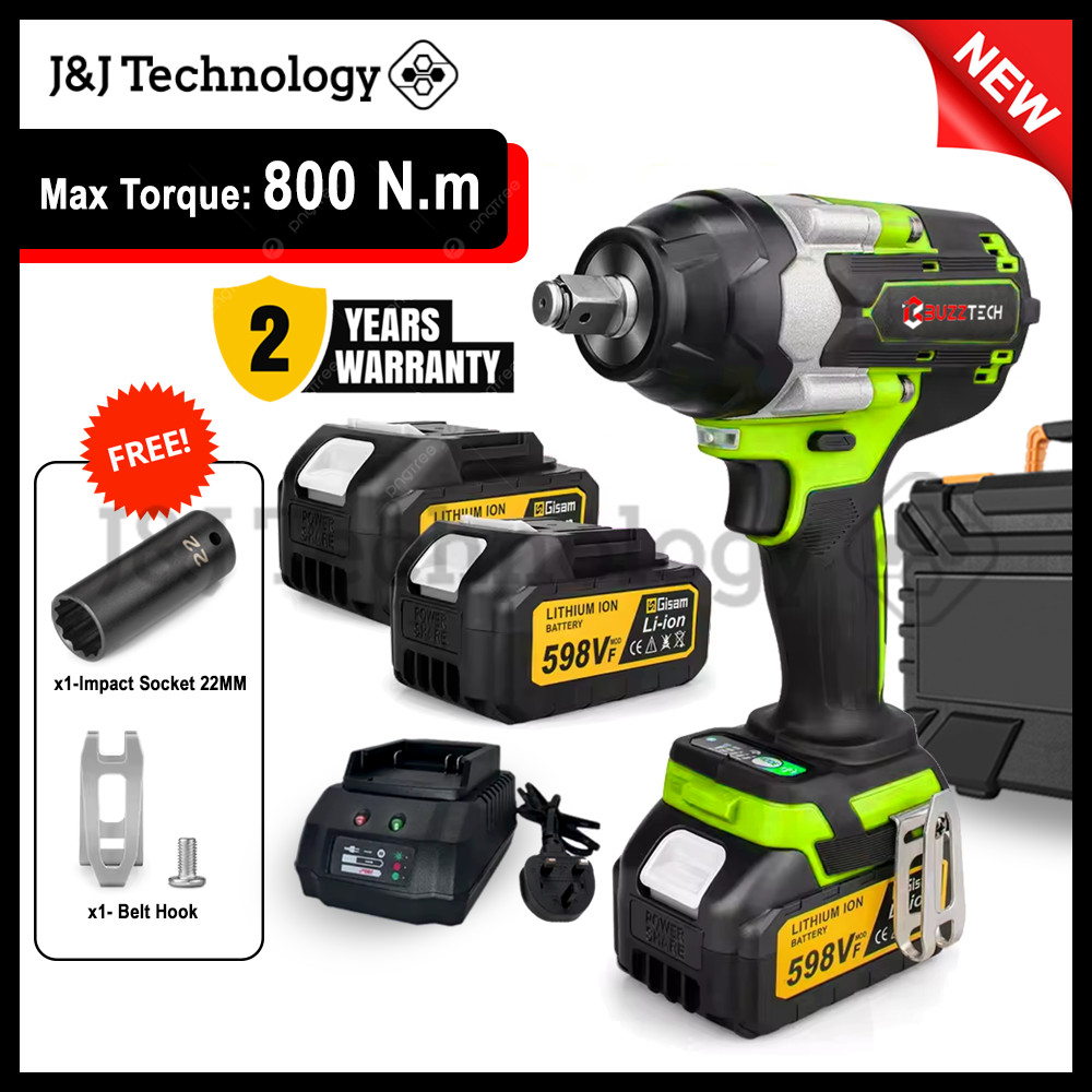 JNJ Technology 800Nm ประแจผลกระทบไร้สายไฟฟ้า Heavy Duty Brushless High Power Drive Ratchet Socket (1