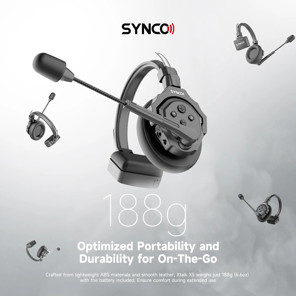 Synco Xtalk ชุดหูฟังอินเตอร์คอมไร้สาย 2.4G Full-Duplex สําหรับภาพยนตร์ โทรทัศน์ ถ่ายภาพทีมสตูดิโอ