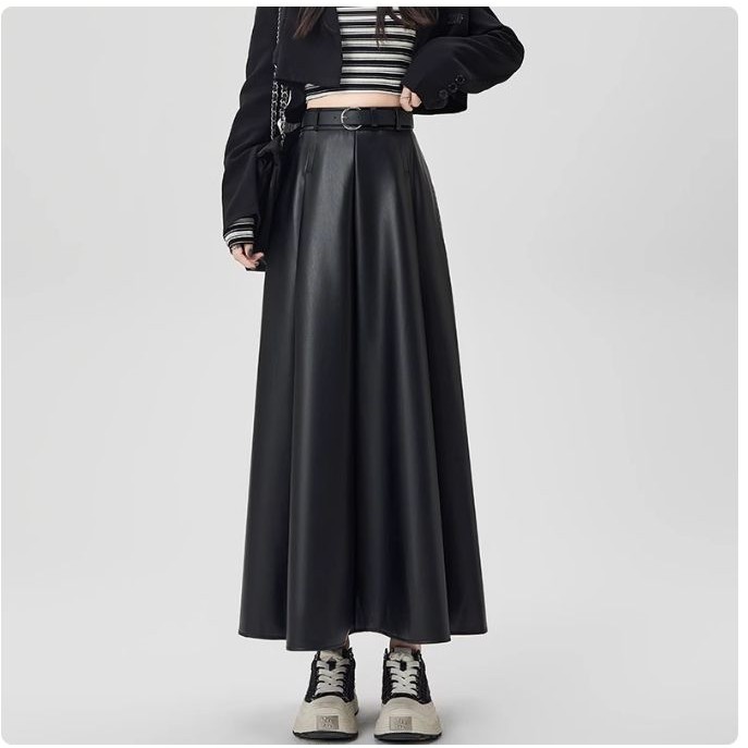 สีกาแฟกระโปรงหนัง pu