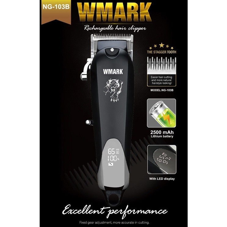 ในสต็อก WMARK NG-103B ปัตตาเลี่ยนผมไฟฟ้า เครื่องตัดขนไฟฟ้า เครื่องตัดหัวน้ํามัน ร้านเสริมสวย