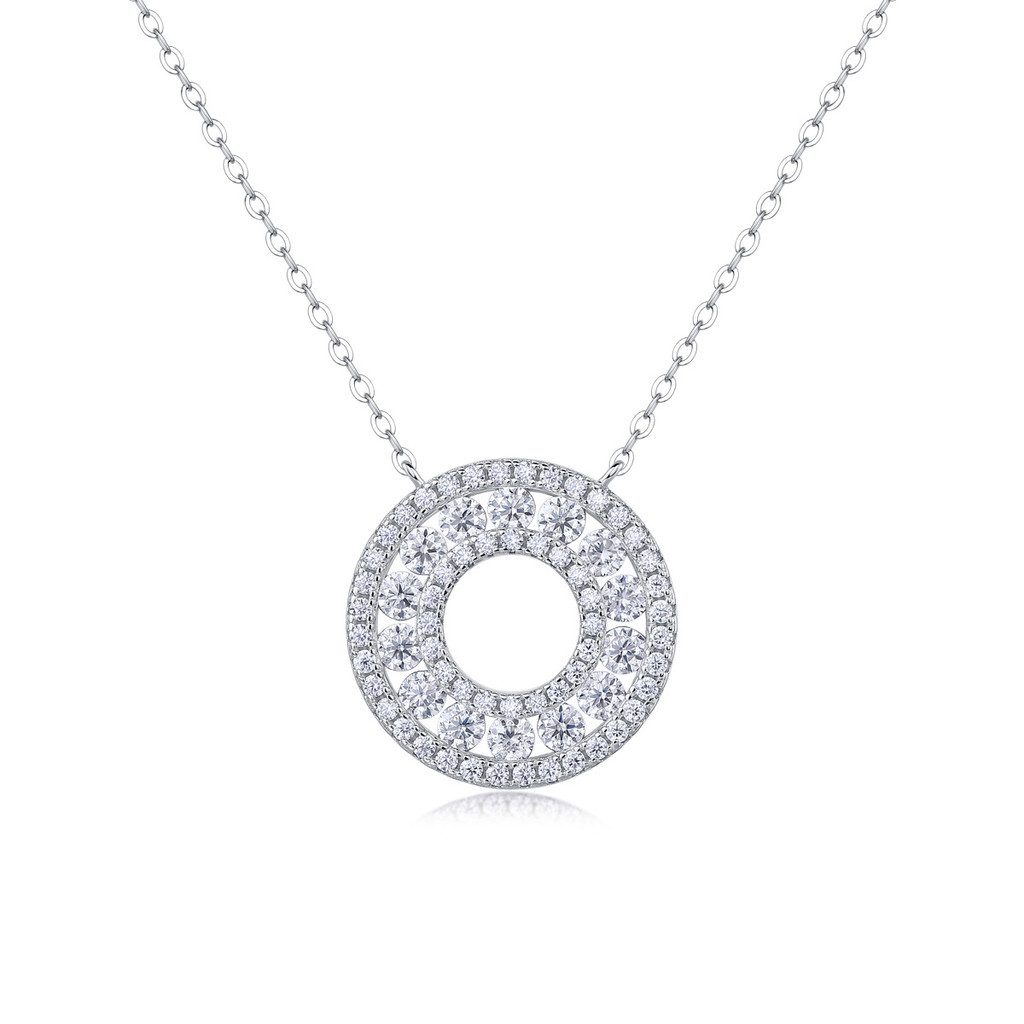 [พร้อมใบรับรอง Gra] สร้อยคอลูกสูบเงิน S925 ของ Amy Moissanite จี้ Clavicle Chain Moissanite สร้อยคอ