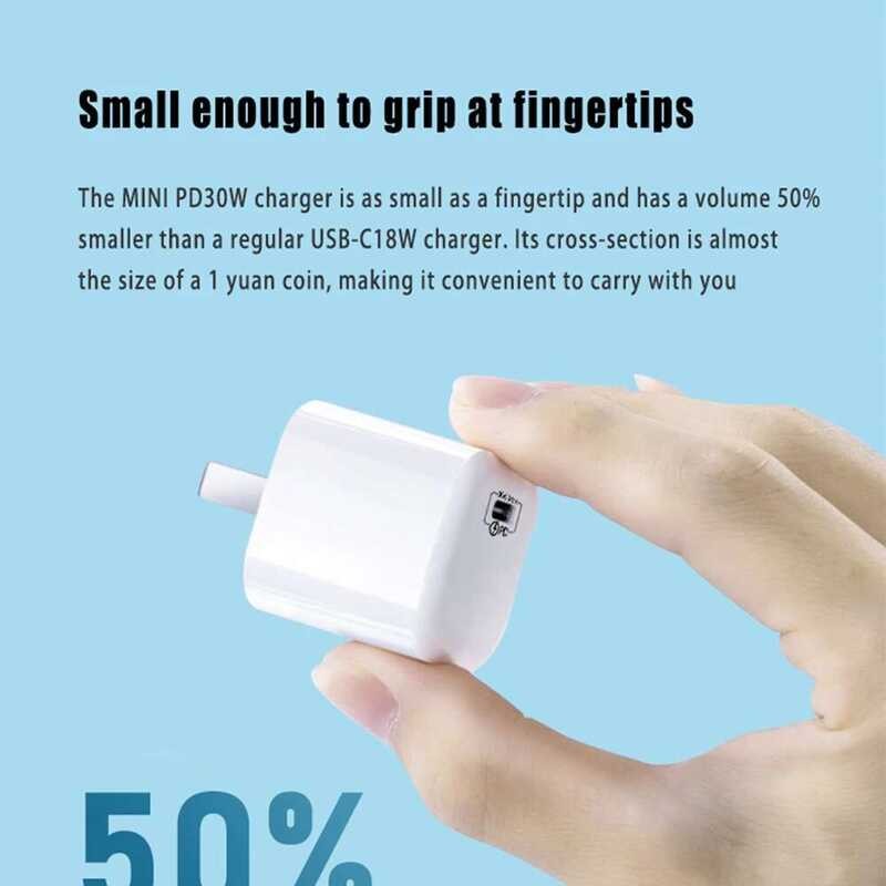 ▥ UGOURD PD 30W Gan Super Fast Charger Power Adapter ประเภท C UK US EU Plug สําหรับ Iphone Ipad