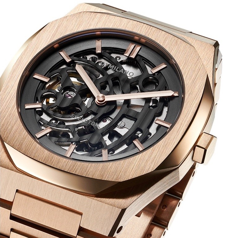 D1 milano ROSE GOLD SKELETON 41mm Sapphire//SEIKO NH70A สวย วัสดุดี แวบวับจับตา หรูหราในราคาเบาๆ ปร