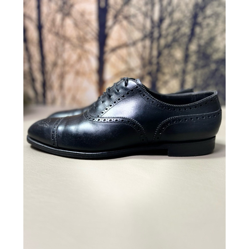 black oxford captoe shoes edward green made in england (used)