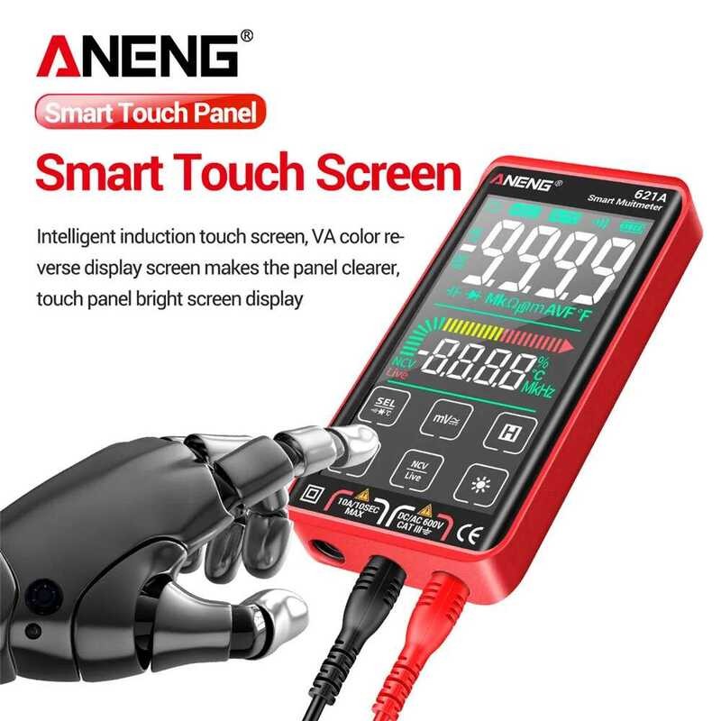 ▥ ANENG 621A 9999 นับมัลติมิเตอร์แบบดิจิตอลสมาร์ทแบบชาร์จไฟได้มัลติฟังก์ชั่น Professional Ac/Dc