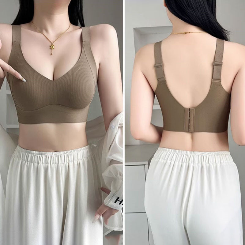 ชุดชั้นในกีฬาไร้รอยต่อขนาดบวก ดันทรงไร้สาย ระบายอากาศ ใส่แล้วมองไม่เห็น