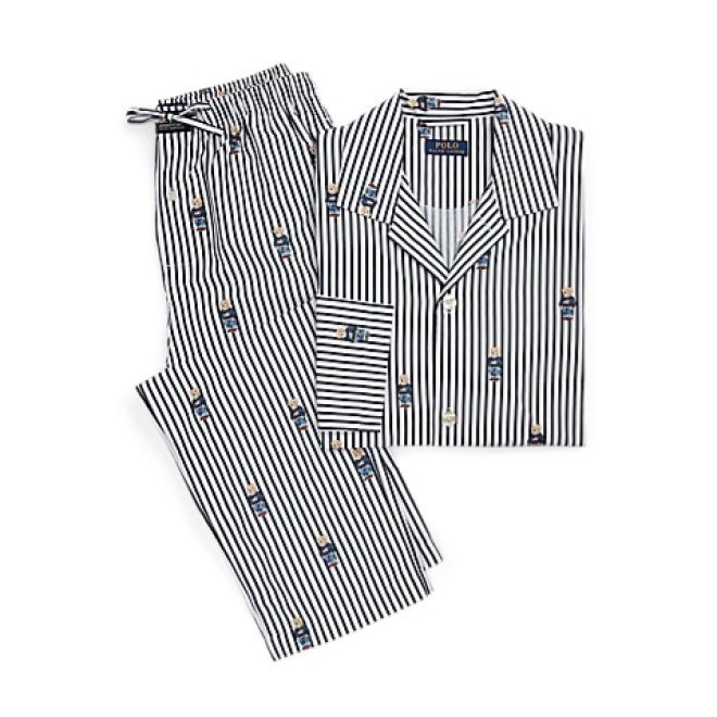 POLO RALPH LAUREN POLO BEAR STRIPED COTTON PYJAMA SET #ชุดนอน