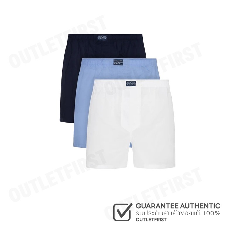 POLO RALPH LAUREN รุ่น  CLASSIC COTTON BOXER 3-PACK CODE: 714610864025 กางเกงชั้นในผู้ชาย กางเกงบ๊อ