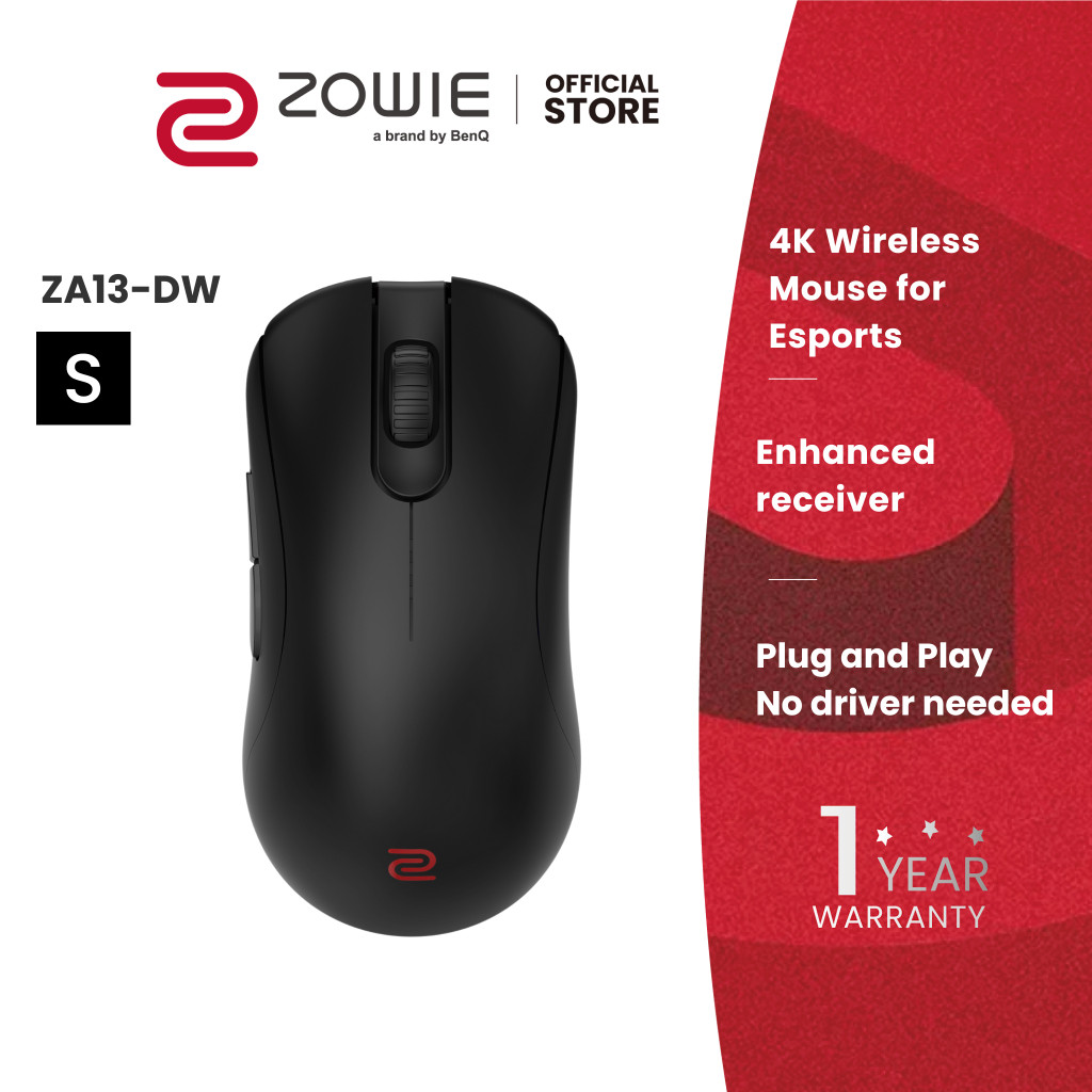 ZOWIE ZA13-DW 4K Wireless Mouse for Esports ขนาด S/เล็ก (เมาส์เกมมิ่ง 4K, เมาส์ไร้สาย)