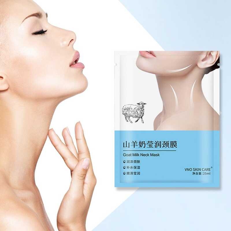 ▣ 1/5Pcs นมแพะ Hexapeptide คอหน้ากาก Hydrating Whitening Collagen คอ Patch An
