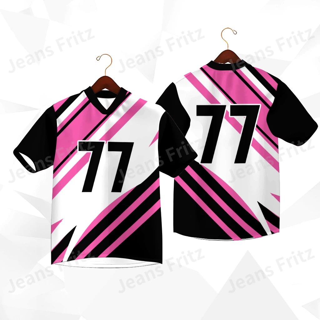 Free Custome Street Style Jersey Unisex แขนสั้น V คอจํานวนพิมพ์ผู้หญิง Bow Plus ขนาด Coquette Jersey