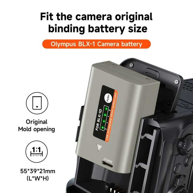 ❃ BLX  Blx-1 แบตเตอรี่ประเภท C USB Fast ชาร์จพอร์ตสําหรับ Olympus Om1 MARK II Om-1 ระบบ 2600Mah ❃