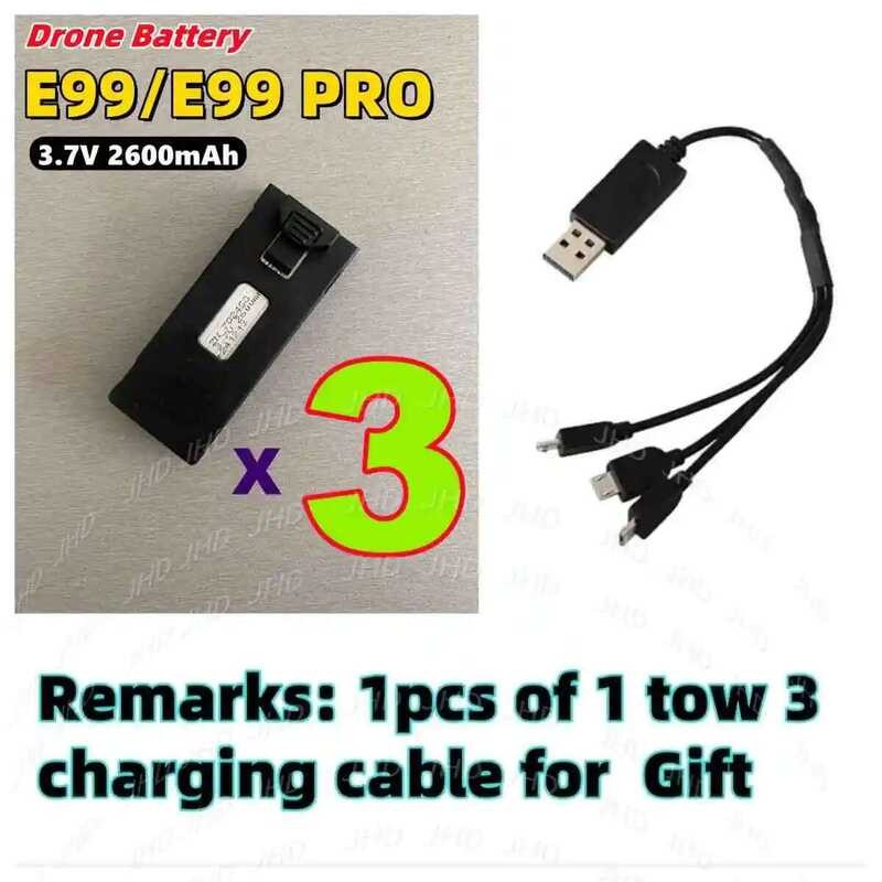 ❃ JHD 3.7V 2600Mah Lipo แบตเตอรี่สํารองสําหรับ E99s Mini แบตเตอรี่ E99 PRO Drone แบตเตอรี่ขายส่ ❃