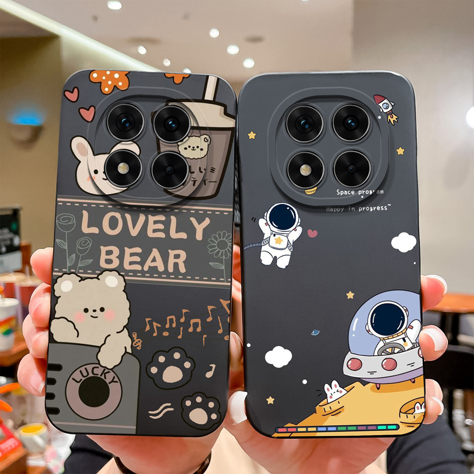 น่ารักสําหรับ Xiaomi Redmi หมายเหตุ 14 Pro 4G 5G ปลอกหมีน่ารักการ์ตูนหมีซิลิโคนอ่อนนุ่มซิลิโคนเหลวป้องกันสําหรับ Note14 Pro โทรศัพท์กระเป๋า Shell Capa ปกหลัง