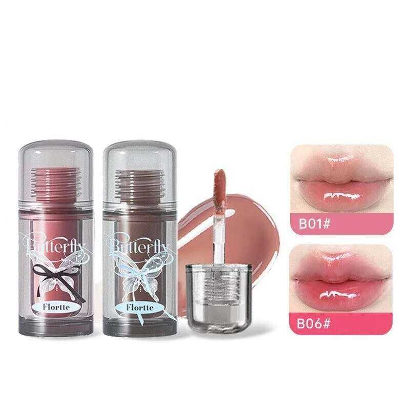 ▥ RTTE Butterfly Series Essence Lipgloss Lip Glaze Gift Box Makeup Set วิตามินลิควิดลิปสติกม