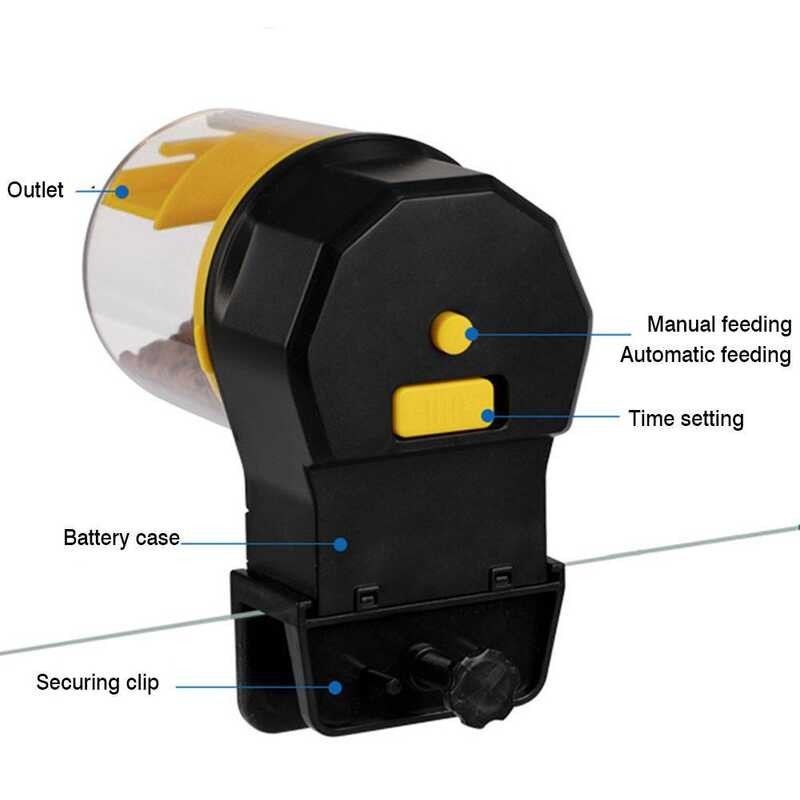 ▥ Automatic 12 Hours/24 Hours Intelligent Timing Large-Capacity Aquarium Fish Tank Feeder