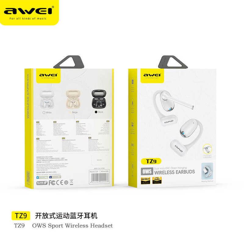 ❤ Awei Tz9 หูฟังบลูทูธ 3-Point LSR ต่างหูแบบหนีบหูฟังโทรด้ว