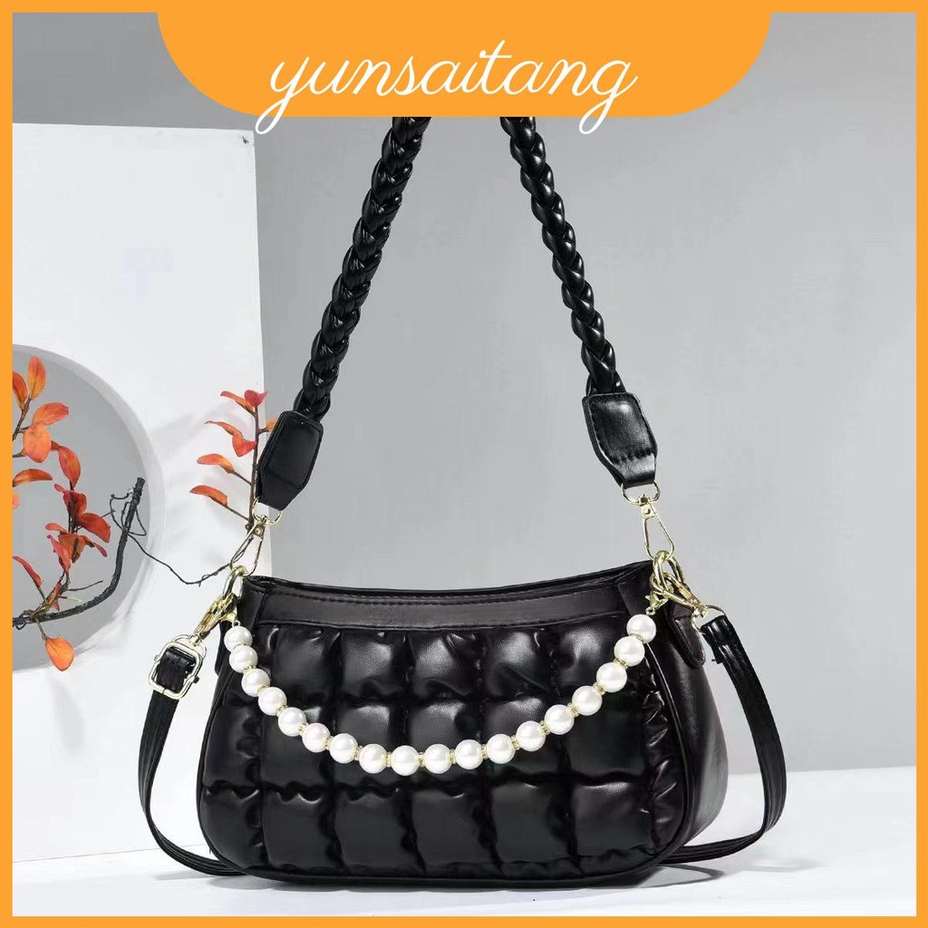 Pu Stylish Tote Bag สําหรับผู้หญิงที่มีการออกแบบกระเป๋าสะพายข้างอเนกประสงค์และองค์ประกอบโซ่มีจําหน่า