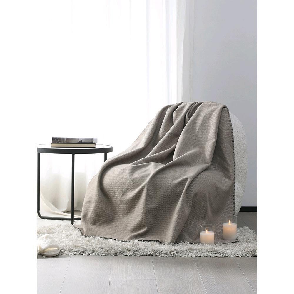 Grey striped wool blanket, bed end towel, sofa blanket, hotel decoration, homestay, model room, sale