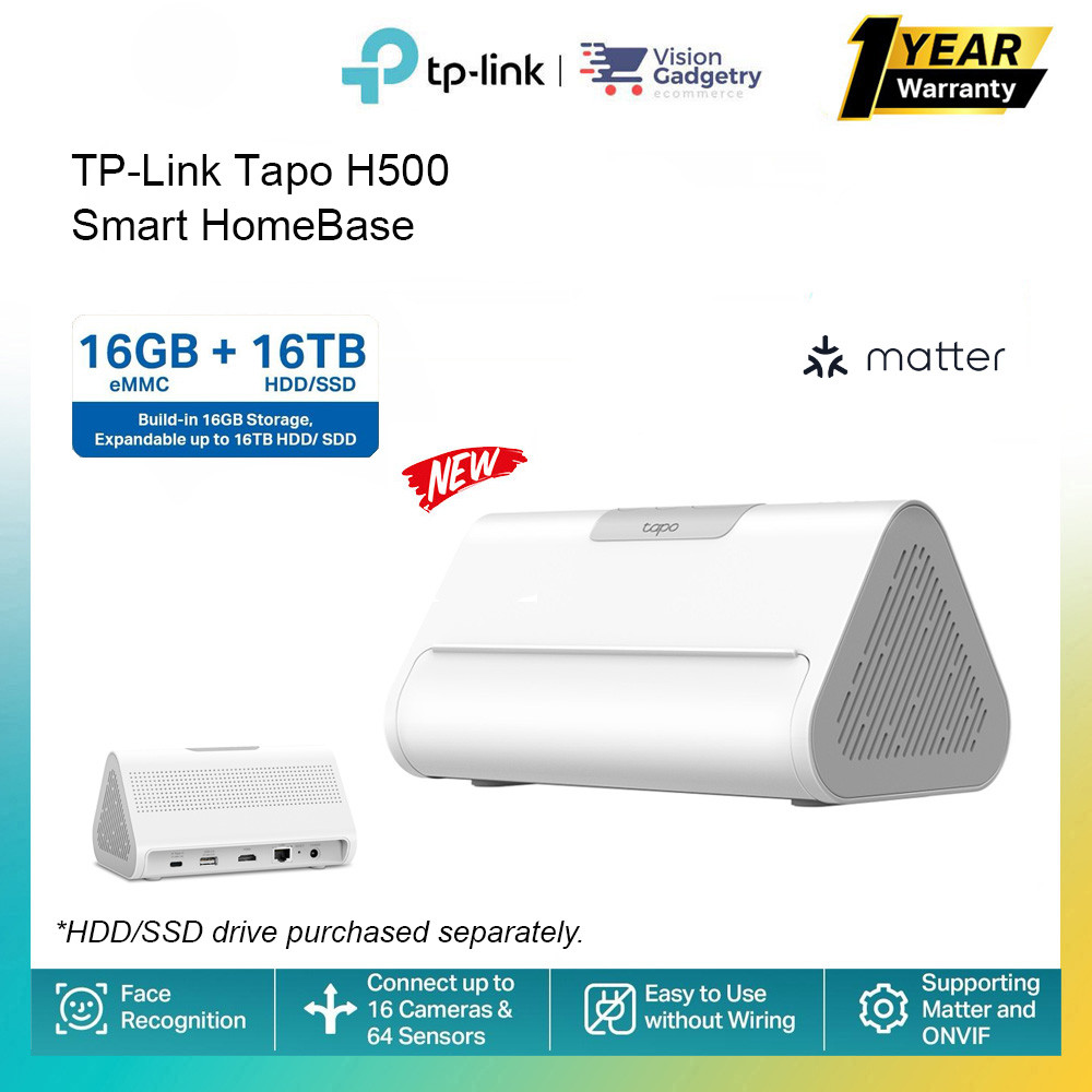 TP-Link Tapo H500 Smart HomeBase ศูนย์ระบบนิเวศ NVR Matter