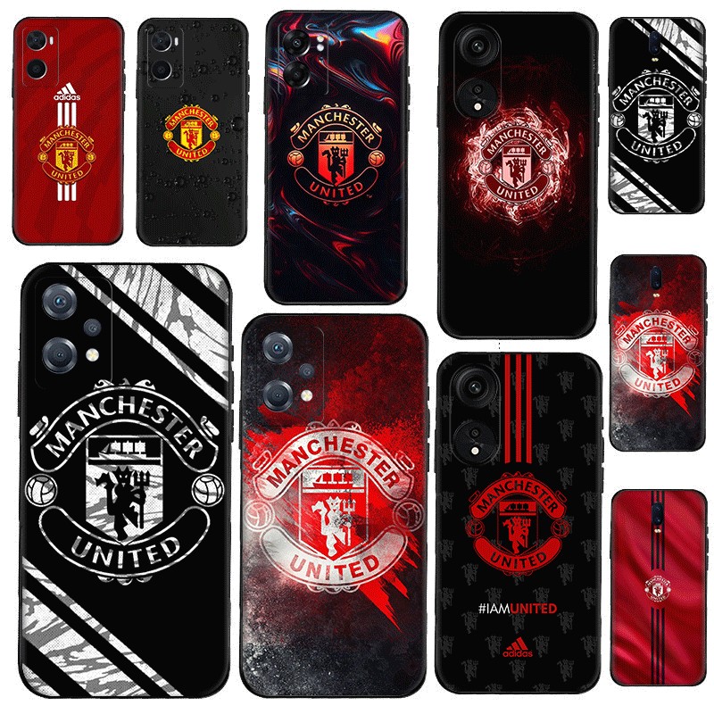 Manchester United FC สําหรับ OPPO R9 F1 Plus R9S Reno 2 2Z 2F 3 4 Pro 5 5F Lite 5K เคสโทรศัพท์สีดําน