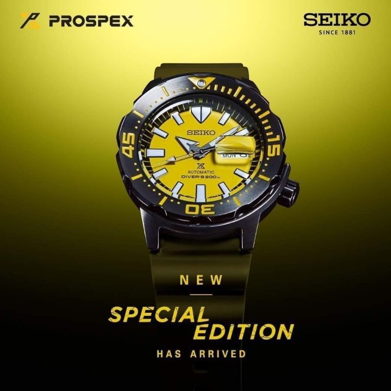 ผ่อน0% SEIKO SRPF35K1 เหลือง YELLOW MONSTER ASIA SPECIAL EDITION BUTTERFLY FISH ผ่อน 0%