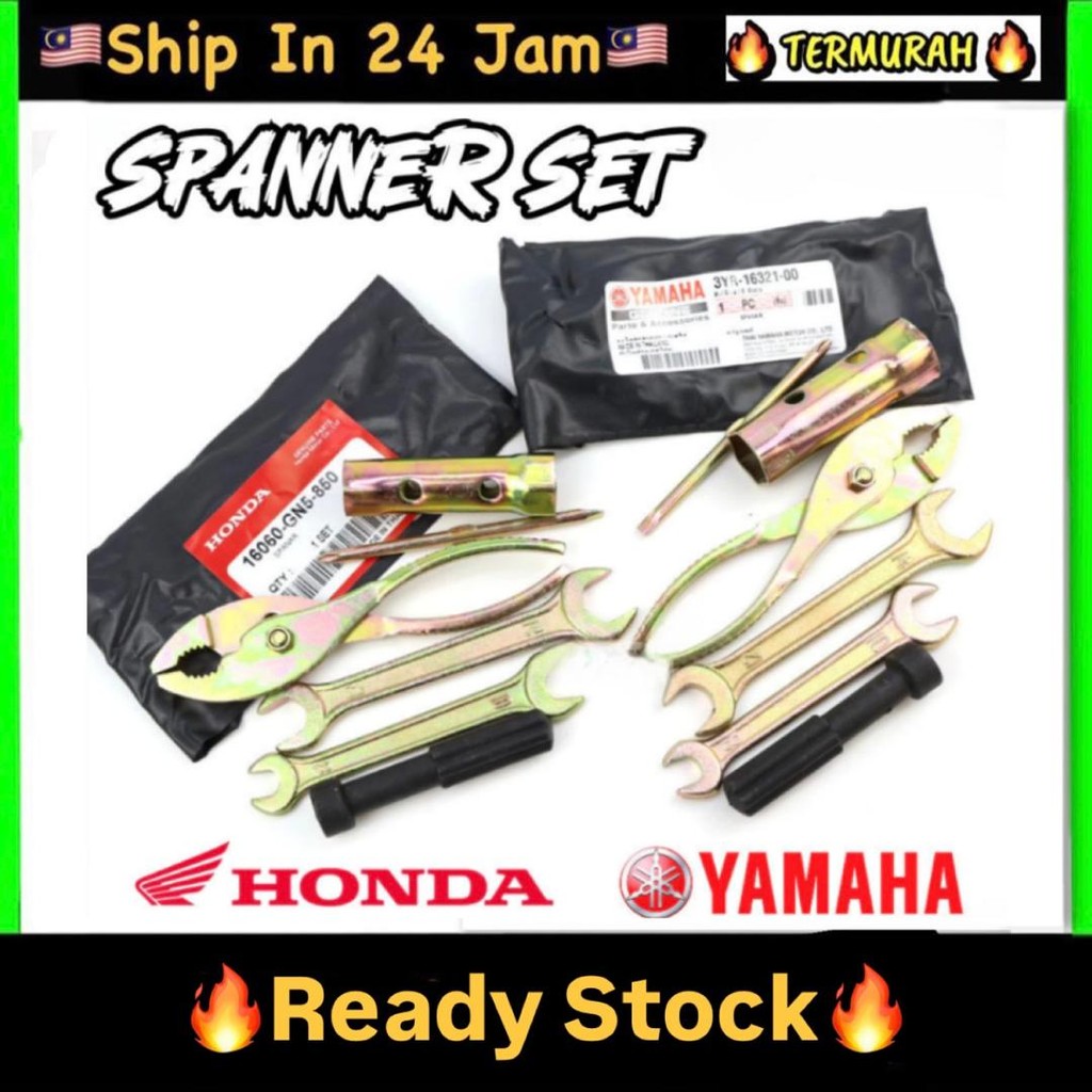 Honda / YAMAHA MOTORCYCLE EMERGENCY TOOLS KIT SPANNER SPANER SET ALAT MOTOSIKAL SCREW DRIVER PLUG TOOL