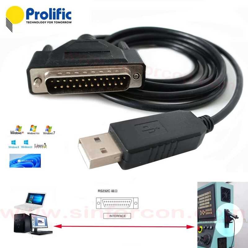 ▥ Prolific Pl2303 USB Rs232 Db25 Converter Cavo สําหรับ Fanuc CNC DNC K Config Clone ดาวน์โห