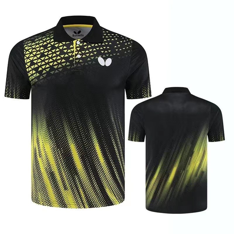 2025 ใหม่ล่าสุดเสื้อผีเสื้อฤดูร้อนแห้งเร็วระบายอากาศปิงปองเสื้อยืดสําหรับผู้ชายผู้หญิง Childern กีฬาการฝึกอบรมการแข่งขันเสื้อผ้า