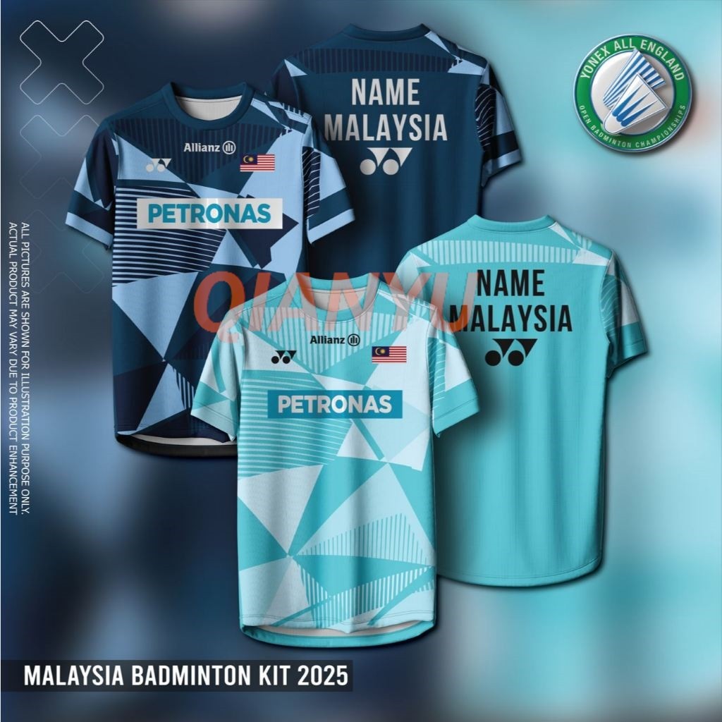 เสื้อทีมแบดminton Malaysia ALL England 2025 | พร้อมพิมพ์ชื่อฟรี