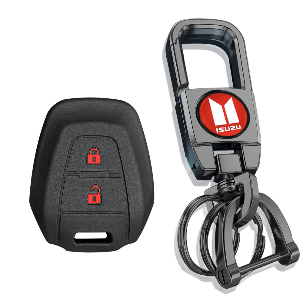 Isuzu New MU-X D-Max X Series MU-X DMAX MU-7 พวงกุญแจซิลิโคนรีโมทคอนโทรลฝาครอบรถ Key Holder Case กล่องป้องกันอุปกรณ์เสริม