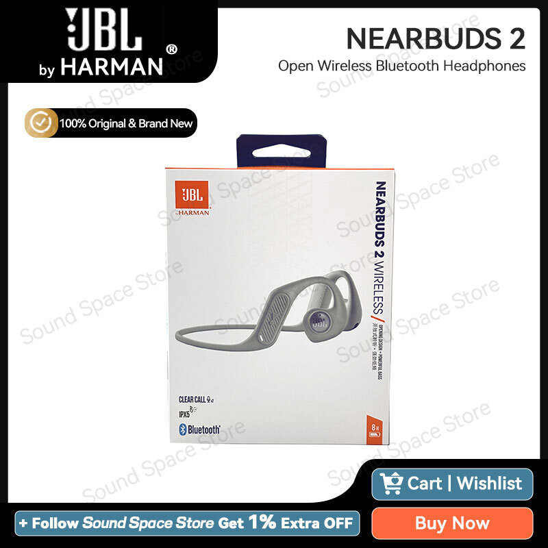 Jbl Nearbuds 2 Open Wireless Bluetooth Headphones Air Conduction Sports Earphone Bluetooth 5.2 IPX5