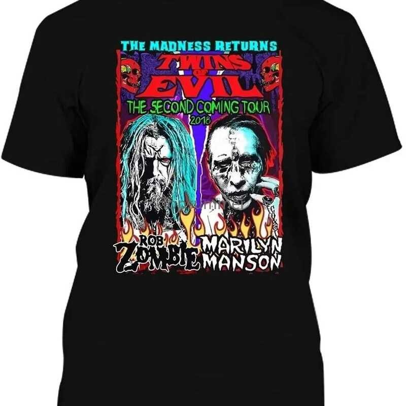 Rob Zombie And Marilyn Manson Shirt เสื้อยืด Twins Of Evil Tour 2019