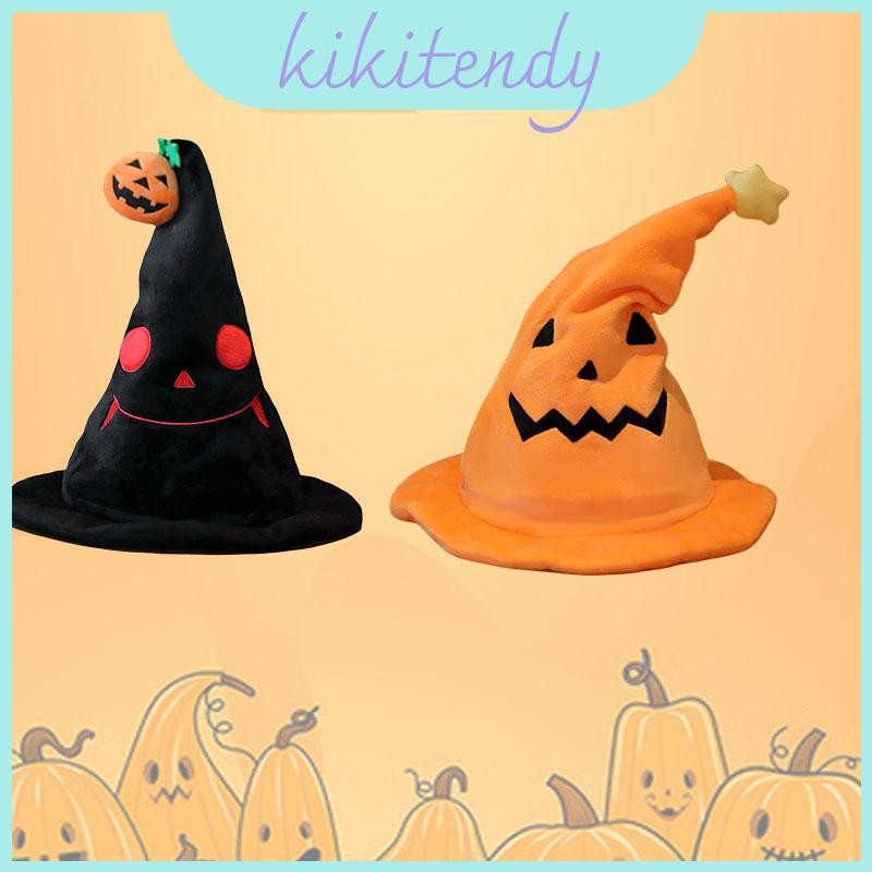 เครื่องแต่งกายปาร์ตี้ฮาโลวีนของเล่นตุ๊กตาฟักทองไฟฟ้าเอลฟ์หมวกสีเหลืองสีดํา 303040ซม 303040ซม