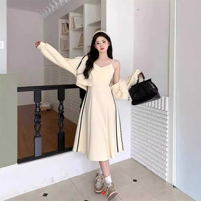 ▥ Elegant French Style Sweatshirt Autumn Winter 2023 New Women's Clothing Long Dress Coat Inner
