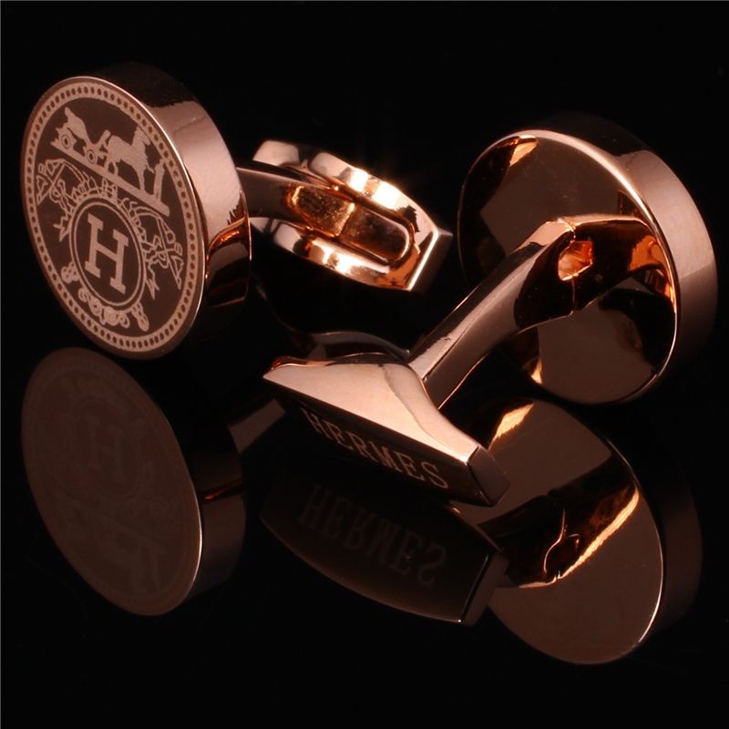 HERMES Cufflinks Cufflinks Cufflinks French Mens Cufflinks Boutique Business Fashion Brass Cufflinks