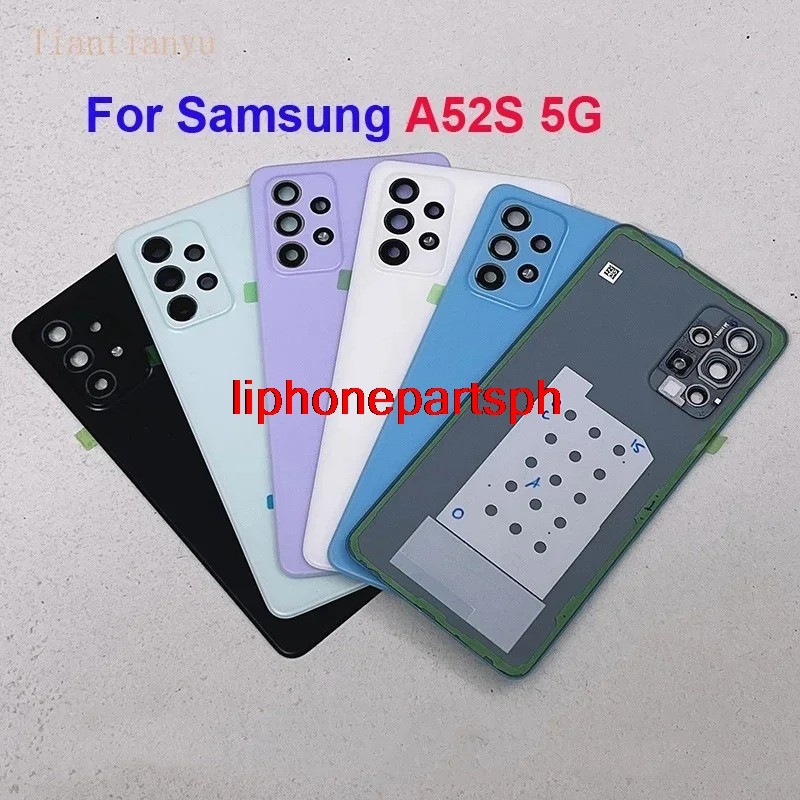 Rji- สําหรับ Samsung Galaxy A52S 5G ฝาหลังแบตเตอรี่กรอบพร้อมกาวและเลนส์กล้อง