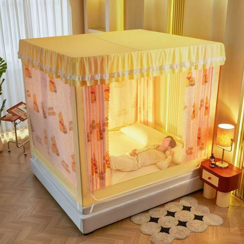 แนะนำ ผ้าม่าน ผ้าม่าน 4 ด้าน ดีสนานใหม่ มุ้งกันยุง5ฟุต 6/6.6 ฟุต 4สี ราคาพิเศษ มีเก็บเงินปลายทาง