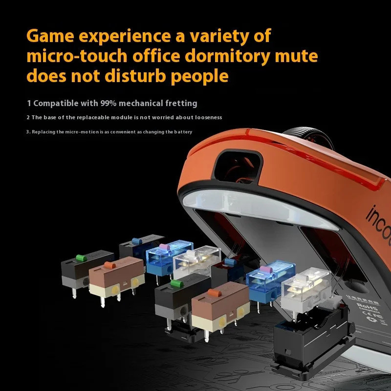 G23 Incott Proไร้สายเมาส์8K Hot Swap Dual Mode Fast Charge Paw3950 Sensor Gaming Mouse E