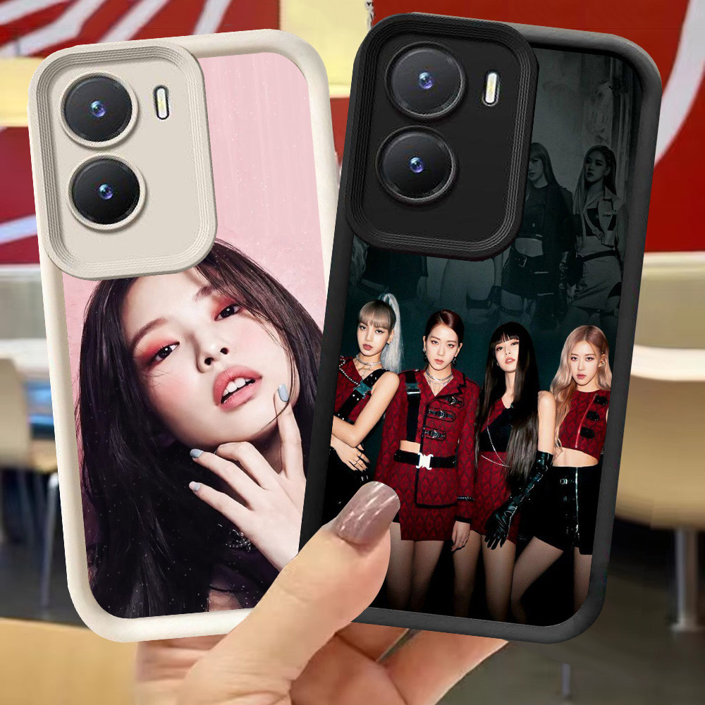 XI83 ปลอก BLACKPINK สําหรับ VIVO Y33e IQOO Z9X 13 Z9 Y75 Y83 Y01 Z10 Y73 V17 5G สีดําสีขาว