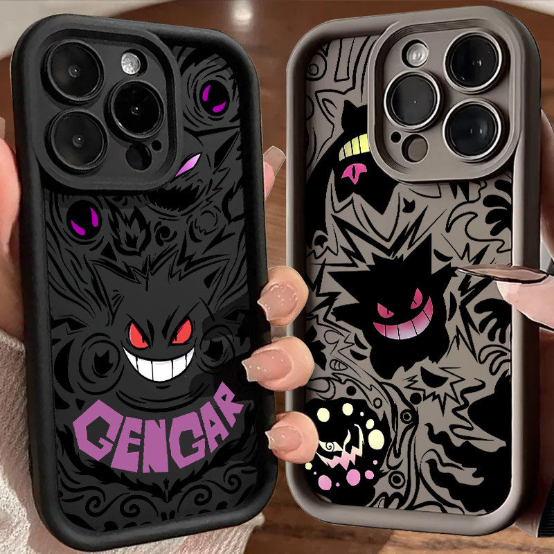 Gengar Ghost Pokemon Anime ArtสําหรับiPhone 16E 16 15 11 14 Pro Max Plus 12 13 Miniซิลิโคน16Pro 15Plusกันกระแทก