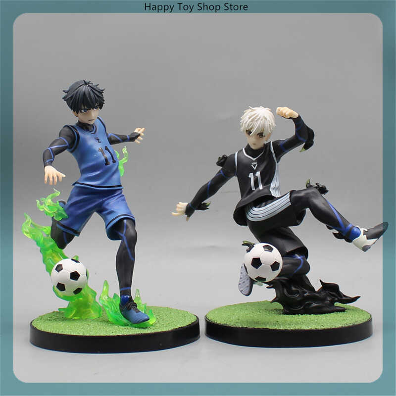 ◆ 16Cm Blue Lock Isagi Yoichi And Nagi Seishiro Play Football Anime Figure Model Statue Collect